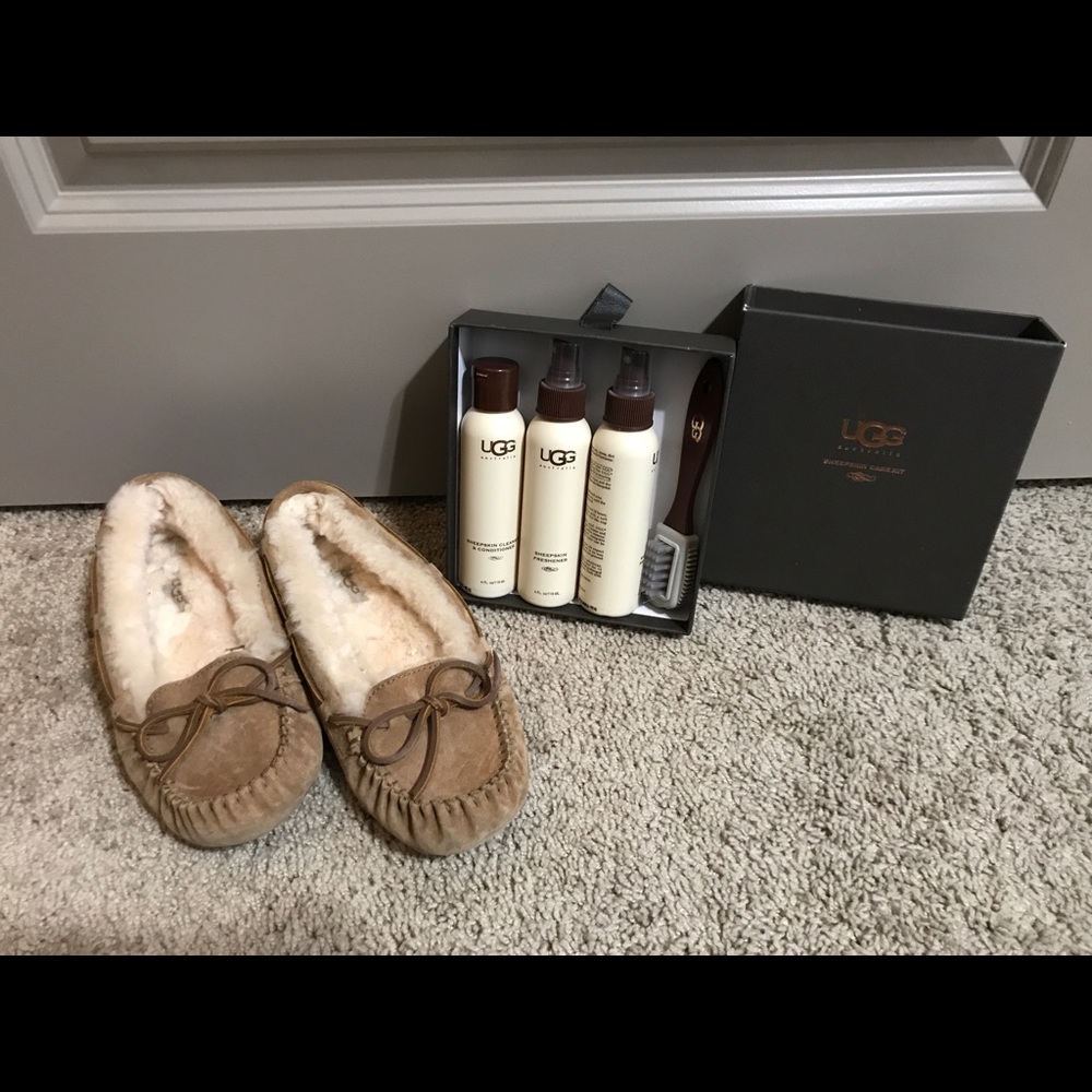 UGG moccasins with Sheepskin Care Kit